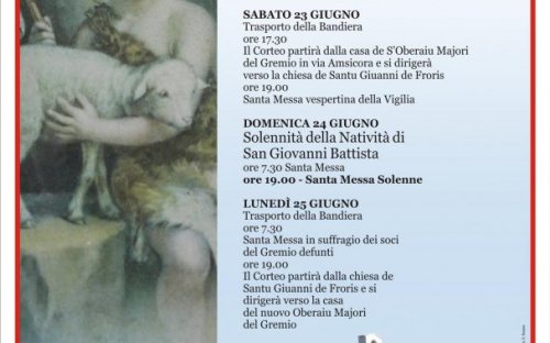 Locandina Festeggiamenti San Giovanni Battista 2018