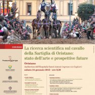 Locandina Convegno La ricerca scientifica sul cavallo della Sartiglia di Oristano..